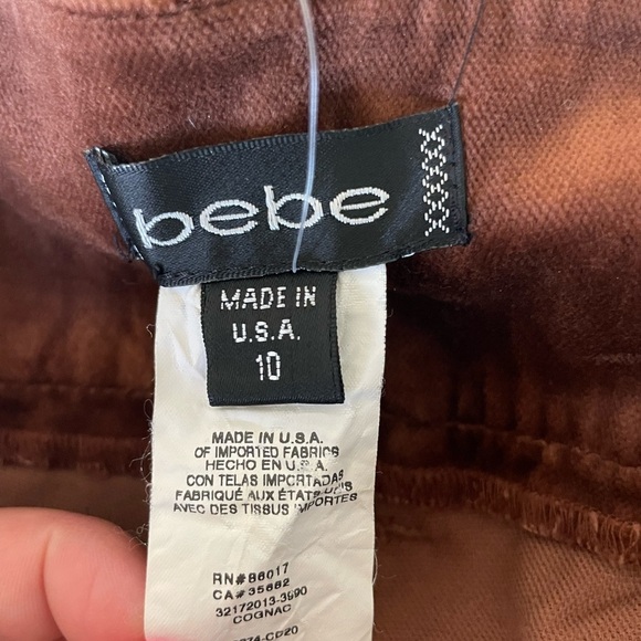 Bebe Y2K Chocolate Brown Velour Boho Pants - Picture 6 of 8